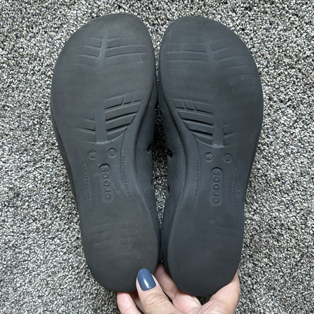 Crocs Springi Flats Womens 8 Black Graphite Ballet Shoes Stretch Slip On Comfort - Picture 6 of 6